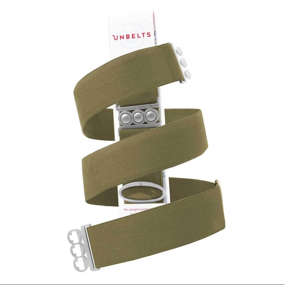 Unbelt Stretch Belt Olive & Silver - Fits 00 - 24